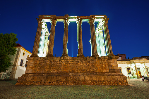 The Roman Temple of Evora or Templo Romano de Evora or Templo de Diana is an ancient temple Evora city, Portugal
