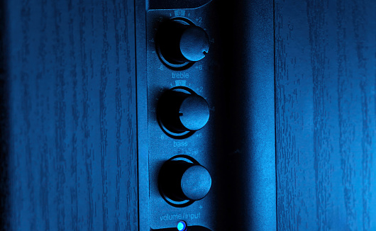 Blue Light Music Speaker's Volume And Sound Tone Adjustments