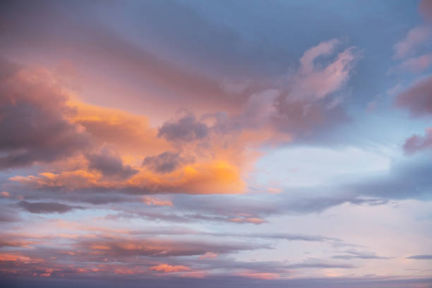istock Blue sky with pink and purple clouds at sunset. Abstract sky nature background. 2149093077