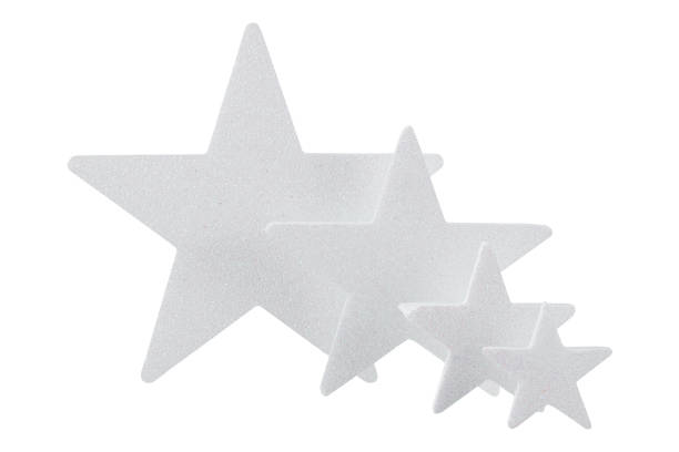 Decoration Objects Of Styrofoam Stars Over White Background