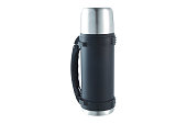 Outdoor Thermos Over White Background