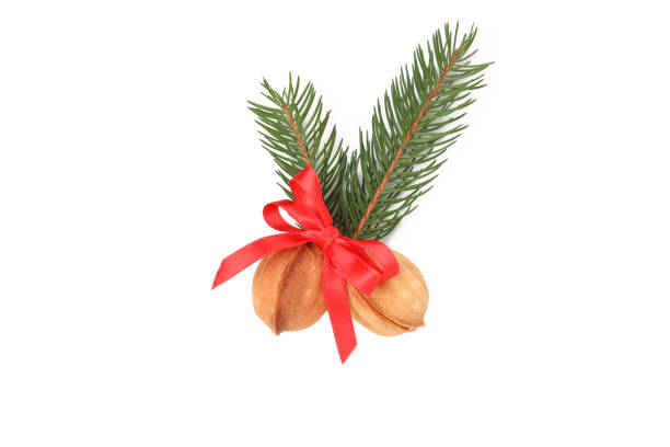 A festive arrangement of Christmas decorations including red stars, pine cones, and holiday motifs. Perfect for seasonal themes, holiday celebrations, and creating warm Christmas atmospheres.