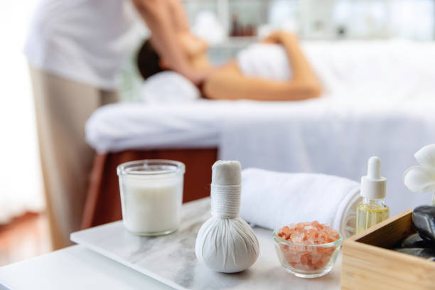 istock Aromatherapy massage ambiance or spa salon composition setup. Quiescent 2149096800