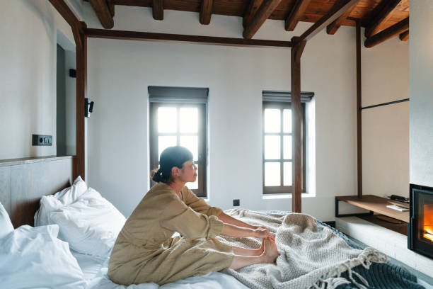 istock Waking up in a hotel room 2149097274