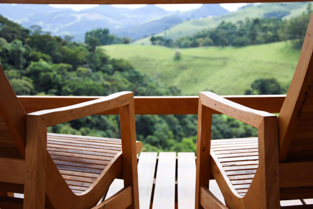 Wood table in park