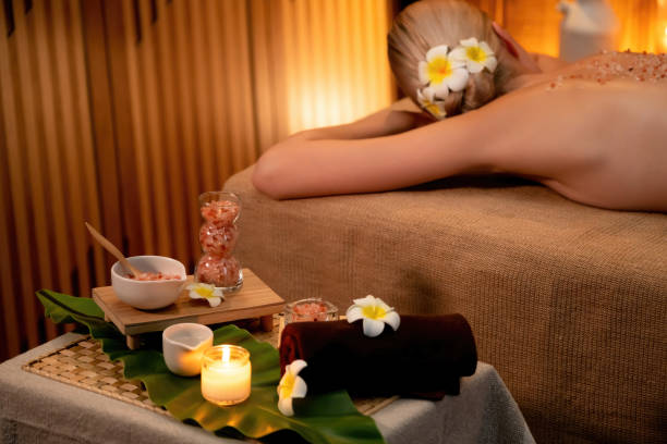 istock Aromatherapy massage ambiance or spa salon composition setup. Quiescent 2149105127