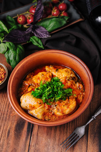istock Hearty chicken stew in ceramic bowl 2149106260