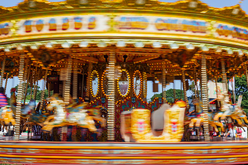 Vintage looking carousel on town's square