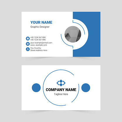 Blue modern business card template