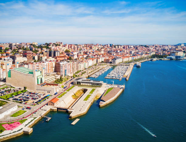 Santander city aerial panoramic view. Santander is the capital of the Cantabria region in Spain