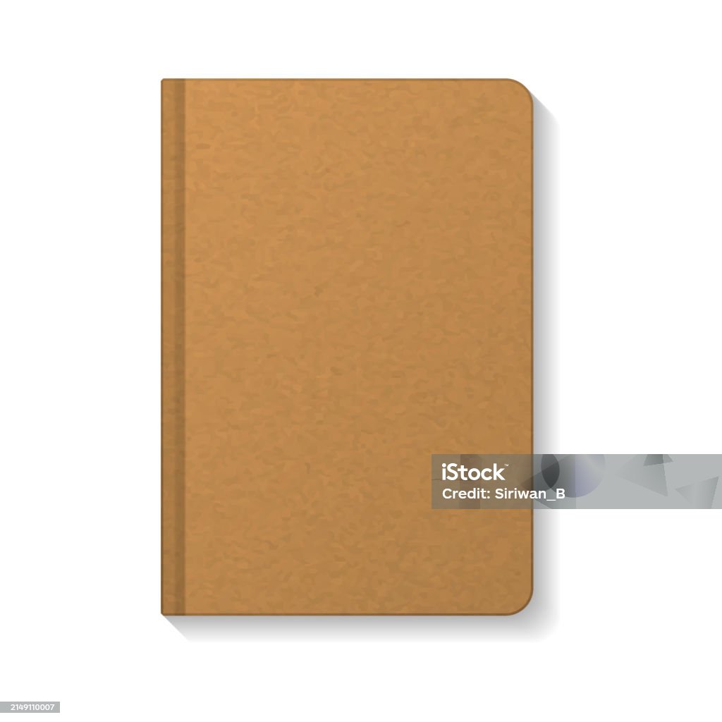 Notebook Rounded Blank Brown Kraft Paper Notebook Rounded Edges Mockup Template Stock ...