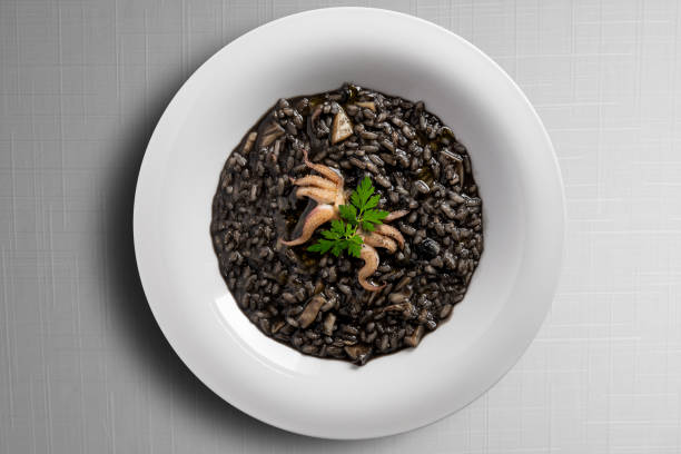 istock Dish of risotto with squid ink 2149110094