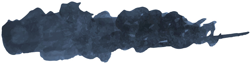 Dark Blue Watercolor Stain: Misty Cloud Effect. Stylish Hand-Drawn Design Element