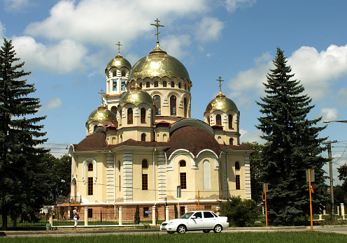Church of Mary Magdalene in entry Nalchik city,Kabardino-Balkaria,Russia.