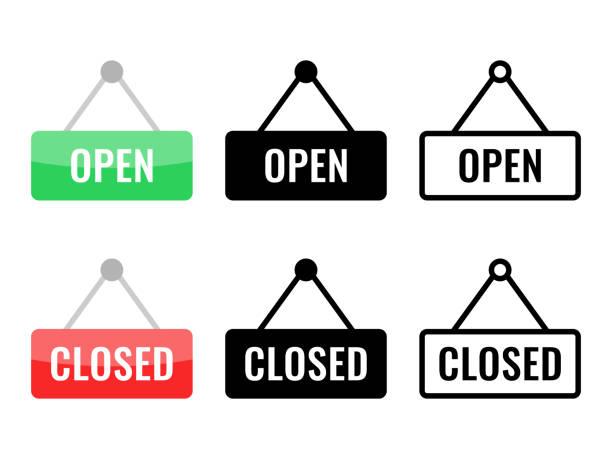 100+ Vintage Open Closed Sign Cartoon Stock Illustrations, Royalty-Free ...