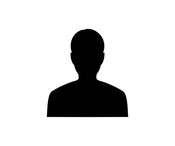 illustrations, cliparts, dessins animés et icônes de silhouette de visage masculin ou icône isolée sur fond blanc. conception et illustration vectorielles de profil d’avatar d’homme. - personne non reconnaissable