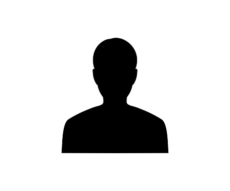 Male face silhouette or icon isolated on white background. Man avatar profile vector design and illustration.