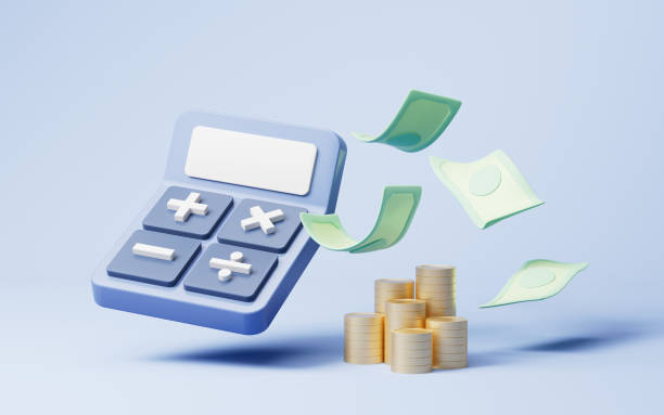 istock Calculator and investment with cartoon style, 3d rendering. 2149120933