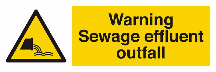 ISO 7010 Standard Symbol Landscape Safety Sign Warning Sewage effluent outfall