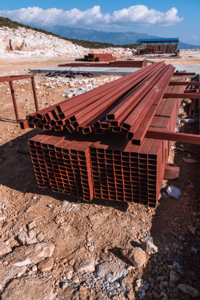 Square - Two-dimensional shape, Metal, Tube Hardware, Tube, Steel, Profile - Side view, Steel, Backgrounds, Heavy Industry, Pipe
