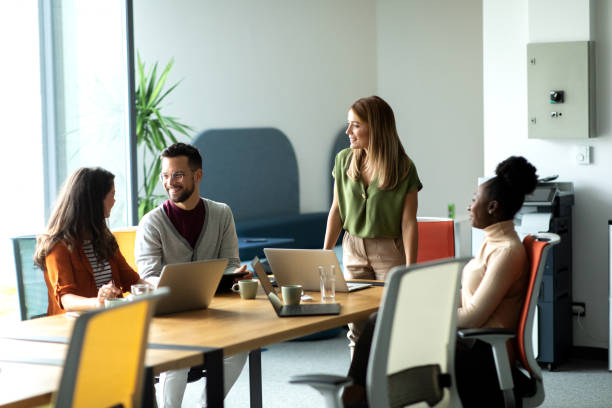 istock Business team in the office having meeting 2149122813