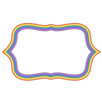 Rainbow Rectangle Vintage Frame Rectangle Shape Badges Label Frames ...