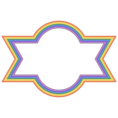 Rainbow Rectangle Vintage Frame Rectangle Shape Badges Label Frames ...