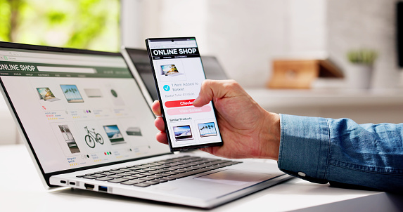 Online Ecommerce Website Store Shopping On Laptop