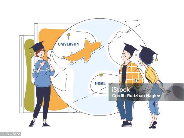 Students Trainee Vector Foreign Students Vector Simple Stock Illustration - Download Image Now ...