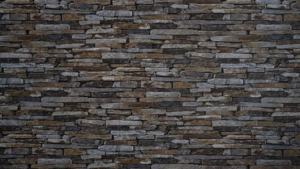 istock Natural brwn orange gray stone brick wall texture background banner 2149128557