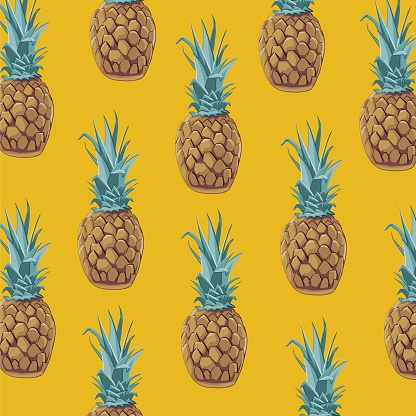 Pineapple Seamless Pattern. Vector illustration.