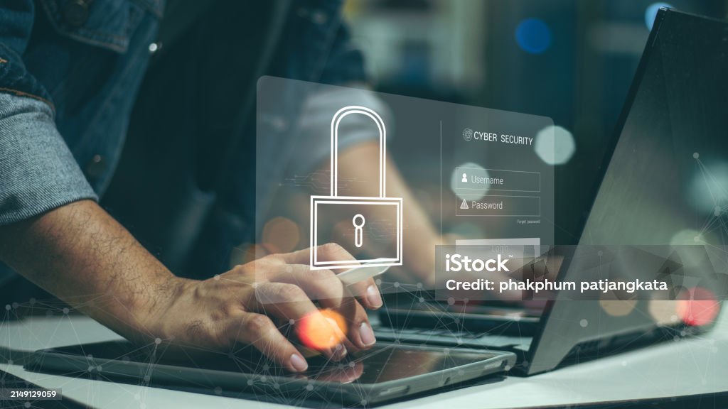 cybersecurity concept, user privacy security and encryption, secure internet access Future technology and cybernetics, screen padlock. Man using his mobile selects the icon security. - Royalty-free Aanmelden Stockfoto cybersecurity concept, user privacy security and encryption, secure internet access Future technology and cybernetics, screen padlock. Man using his mobile selects the icon security. - Royalty-free Aanmelden Stockfoto