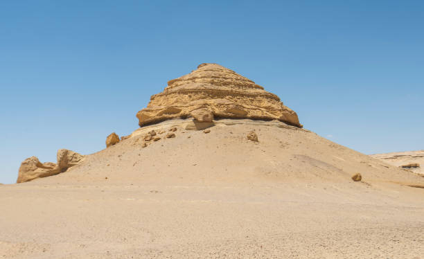 istock Barren desert landscape in hot climate with mountain rock formation 2149130027