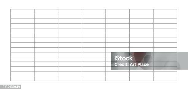 Simple Table Chart With 7 Columns For Planning Stock Illustration ...