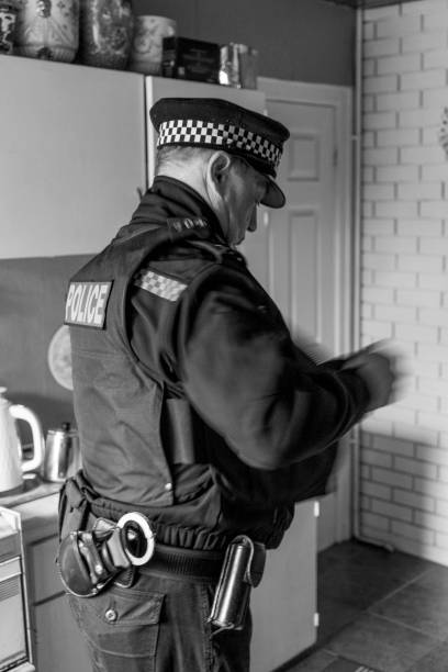 Policeman rejecting bribe 3d illustration. Policeman stops corruption 3d illustration
