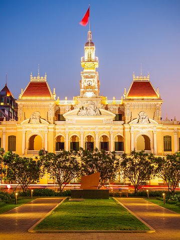 Ho Chi Minh City Hall or Saigon City Hall or Committee Head office is a building in a French colonial style in Ho Chi Minh, Vietnam