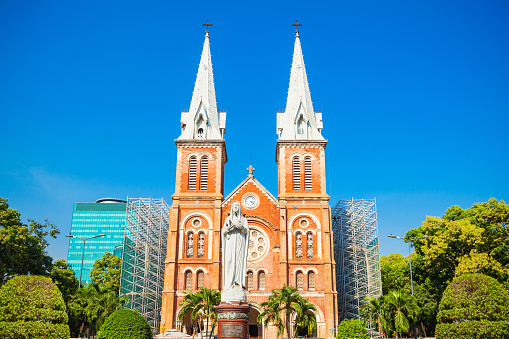 Notre Dame Cathedral Basilica of Saigon or Cathedral Basilica of Our Lady of The Immaculate Conception in Ho Chi Minh City, Vietnam