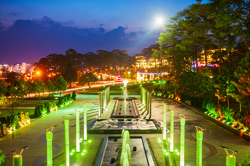 Lam Vien Square in Dalat at sunset, Vietnam