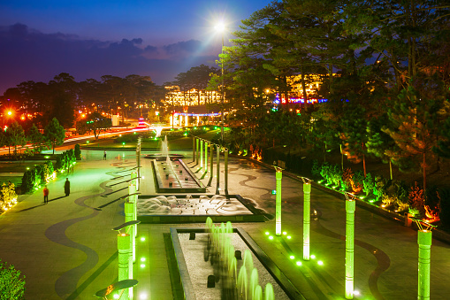 Lam Vien Square in Dalat at sunset, Vietnam
