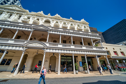 Perth, Australia - September 12, 2023: His Majesty Theater on a sunny day.
