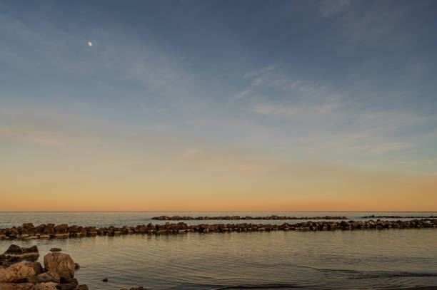 Adriatic Sea. Martinsicuro, Teramo. Beautiful photos of a spectacular sunset