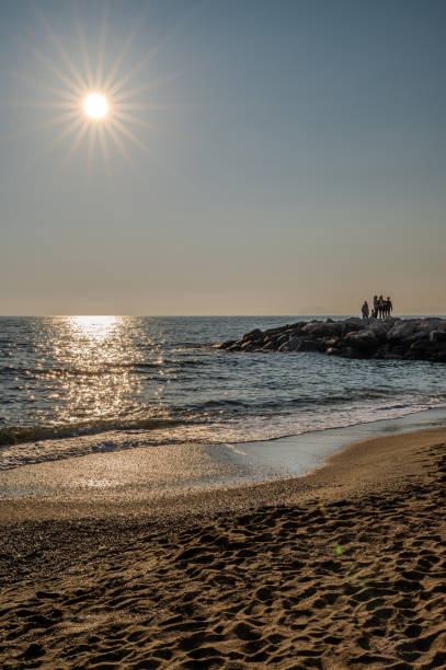 Marina di Minturno, Lazio, Italy. The sea in winter