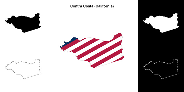 Contra Costa County (California) outline map set