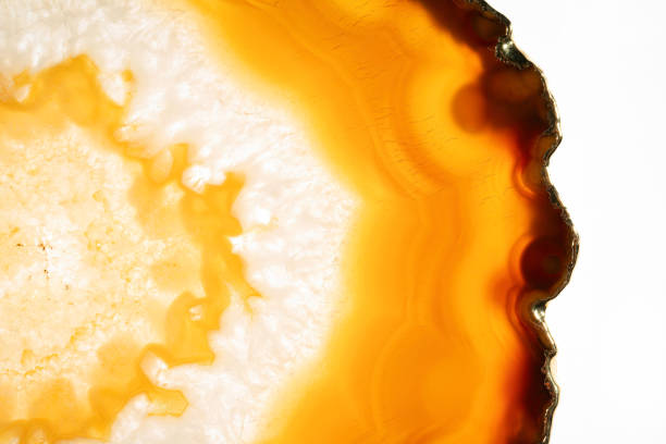 orange Celestine. Specimen from Darah-i-Laman, Qala e Naw District, Afghanistan. macro photography detail texture background. close-up mineral crystal unpolished semi-precious gemstone