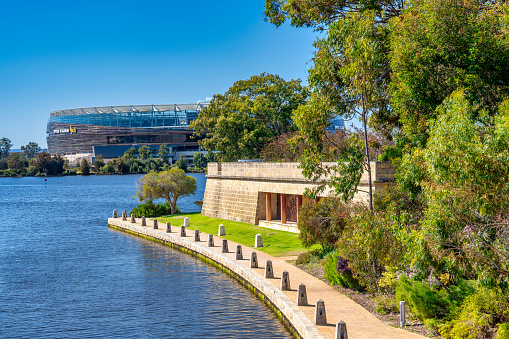 Perth, Australia - August 31, 2023: Claise Brook and Swan River in Perth.