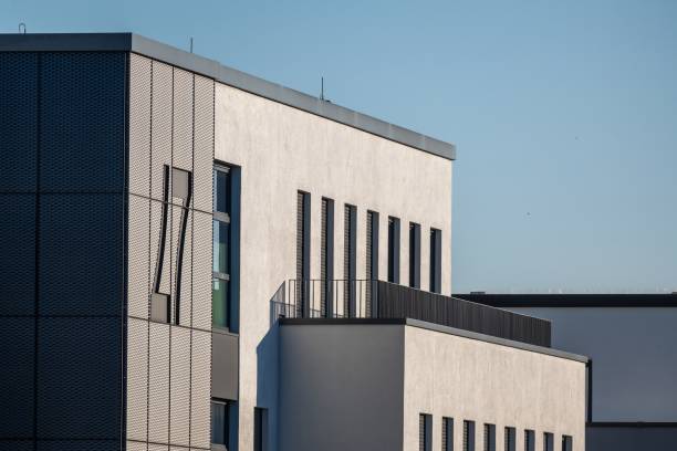 istock facade of an modern large house ,wall with windows 2149138331