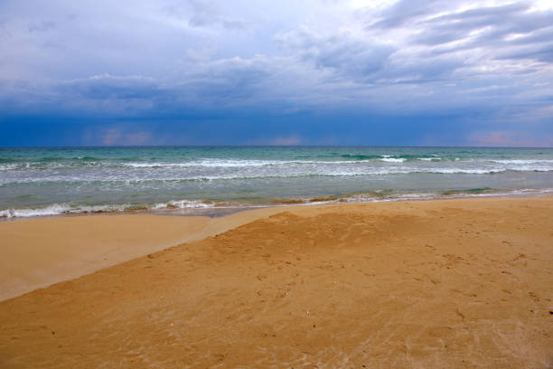 Overcast Sky Over the Peaceful Palm Beach, Florida Shoreline in the Summer of 2024.
