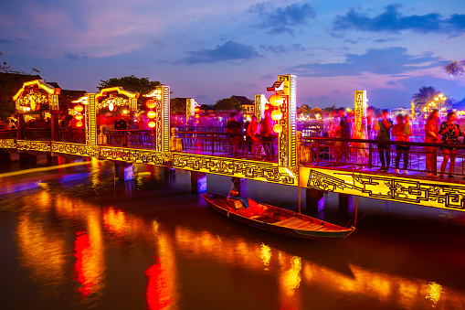Cau An Hoi bridge in the Hoi An ancient town in Quang Nam Province of Vietnam
