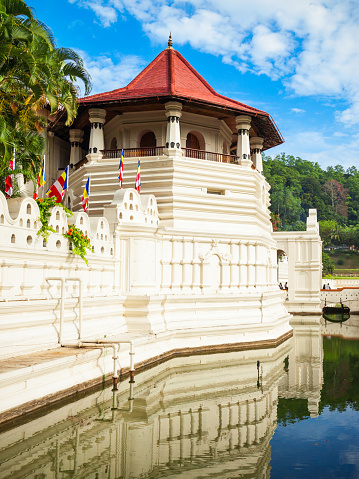 Temple of the Sacred Tooth Relic or Sri Dalada Maligawa in Kandy, Sri Lanka. Sacred Tooth Relic Temple is a Buddhist temple located in the royal palace complex of the Kingdom of Kandy.