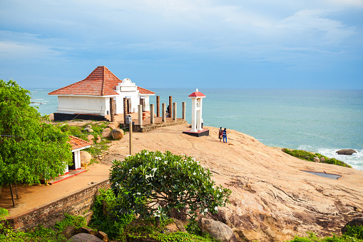Kirinda Viharaya Temple near Tissamaharama city, Sri Lanka. Kirinda is a buddhist temple built on the huge rock boulder on Kirinda beach.